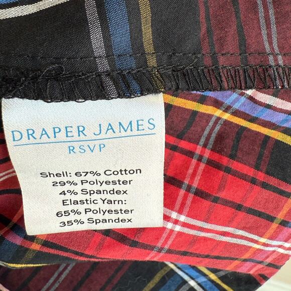 Draper James RSVP Plaid Smocked Peplum Top Women’s XL Puff Sleeve Square Neck - Picture 5 of 5